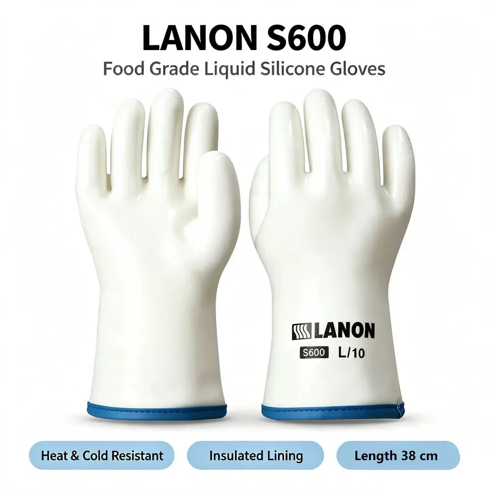 lanon-s600-液体シリコン製断熱手袋-食品グレード-耐熱・耐冷-キッチン-ベーキング-bbq用-長さ38cm