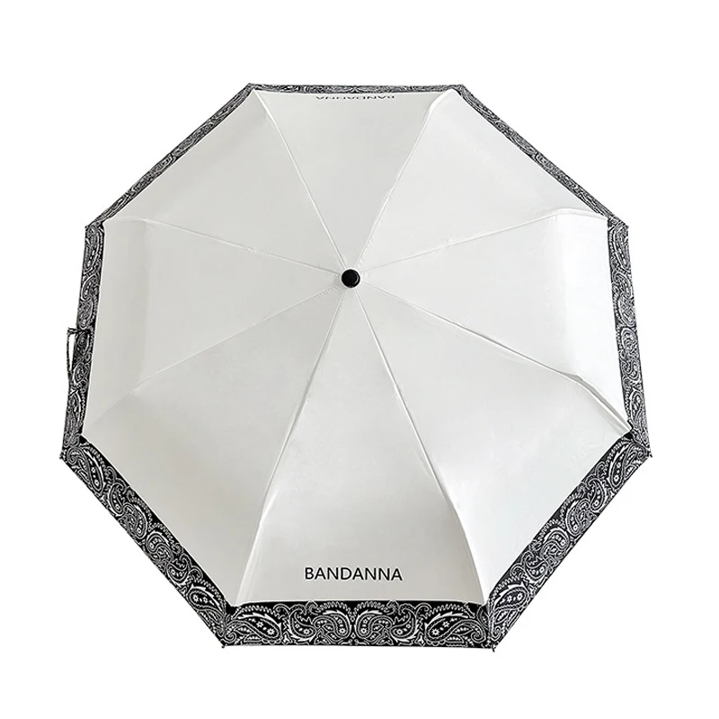 Creative Paisley Flower Sunscreen Umbrella Rain Sunny Use Outdoor Portable Compact Sunshade Luxury Business Woman Wind-resistant