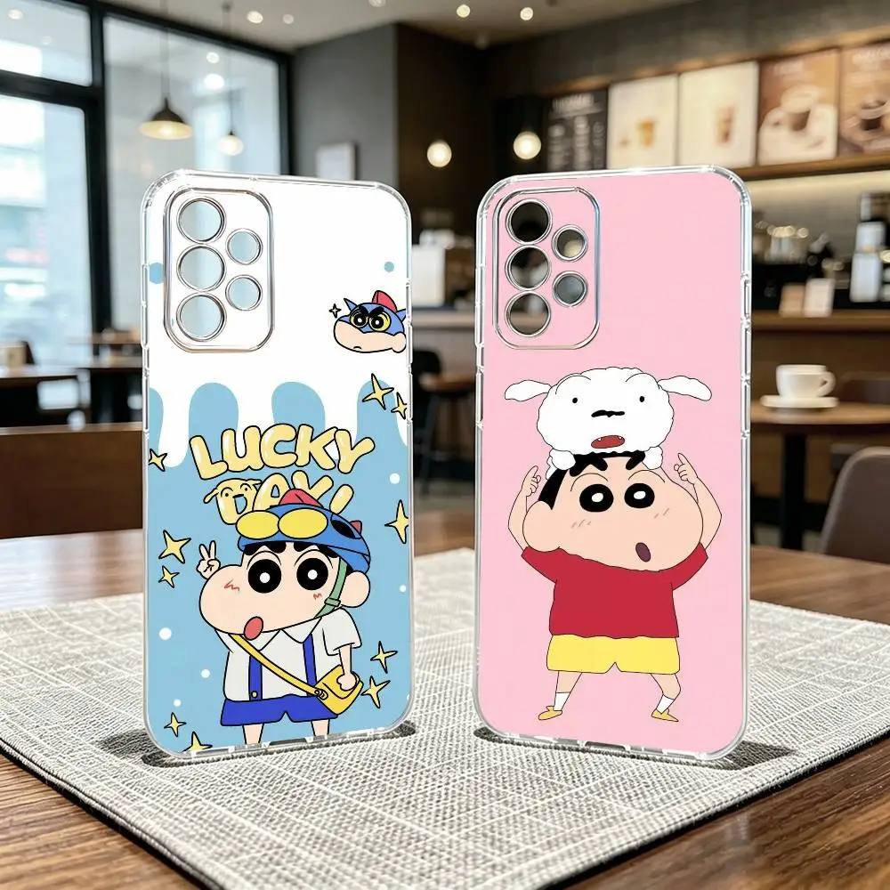 Cartoon S-Shin N-Nohara Phone Case For Samsung S25,S24,S21,S22,S23,S30,Ultra,S20,Plus,Fe Transparent Cover