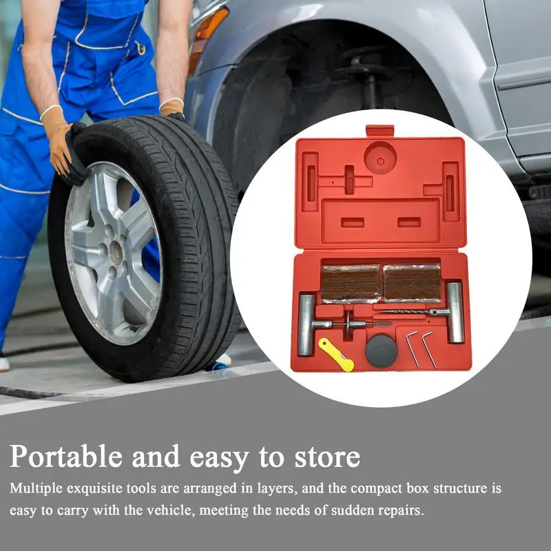 

Комплект для ремонта шин, комплект для ремонта шин, 37 шт., портативный съемник шестерен, аксессуары для удаления для авто, грузовика, велосипеда, газонокосилки, велосипедов