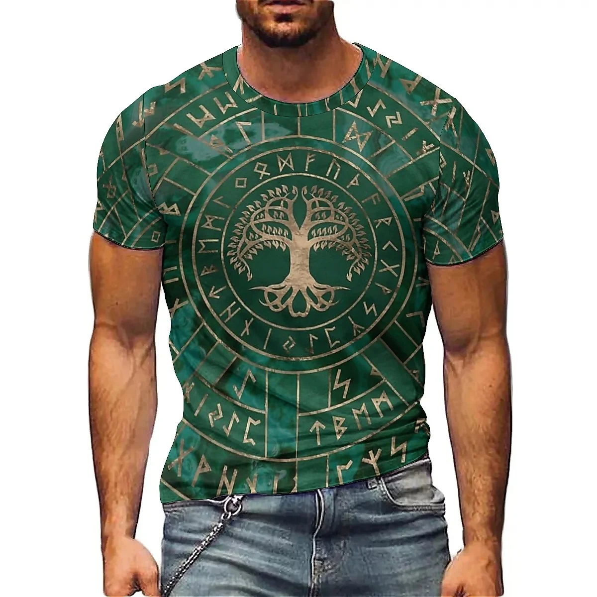 

Diverse Fashion Color-Block Splatter Men's 3D Printed Short-Sleeve T-Shirt - Men's Crew Neck Top