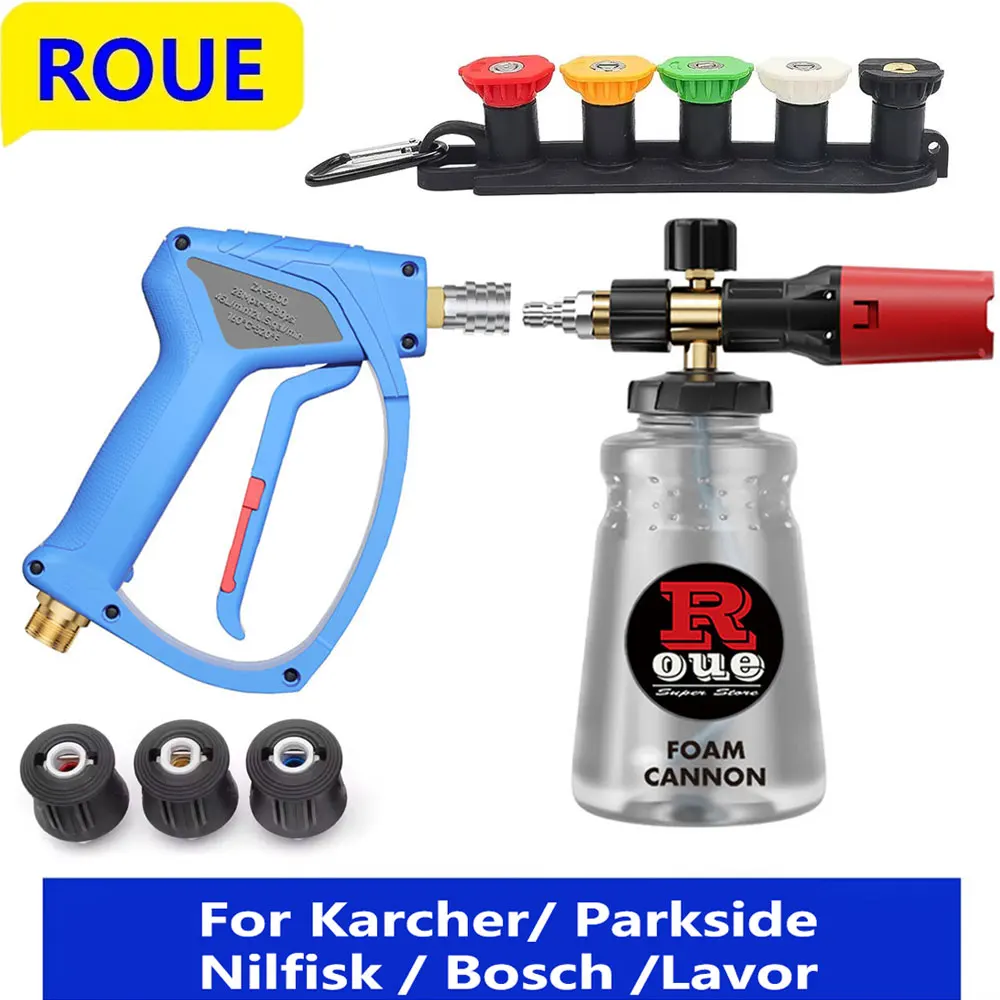 4080PSI Pressure Washer Water Gun Snow Foam Gun 1 Liter for Car Cleaning,For Karcher Nilfisk Parkside Bosch Lavor