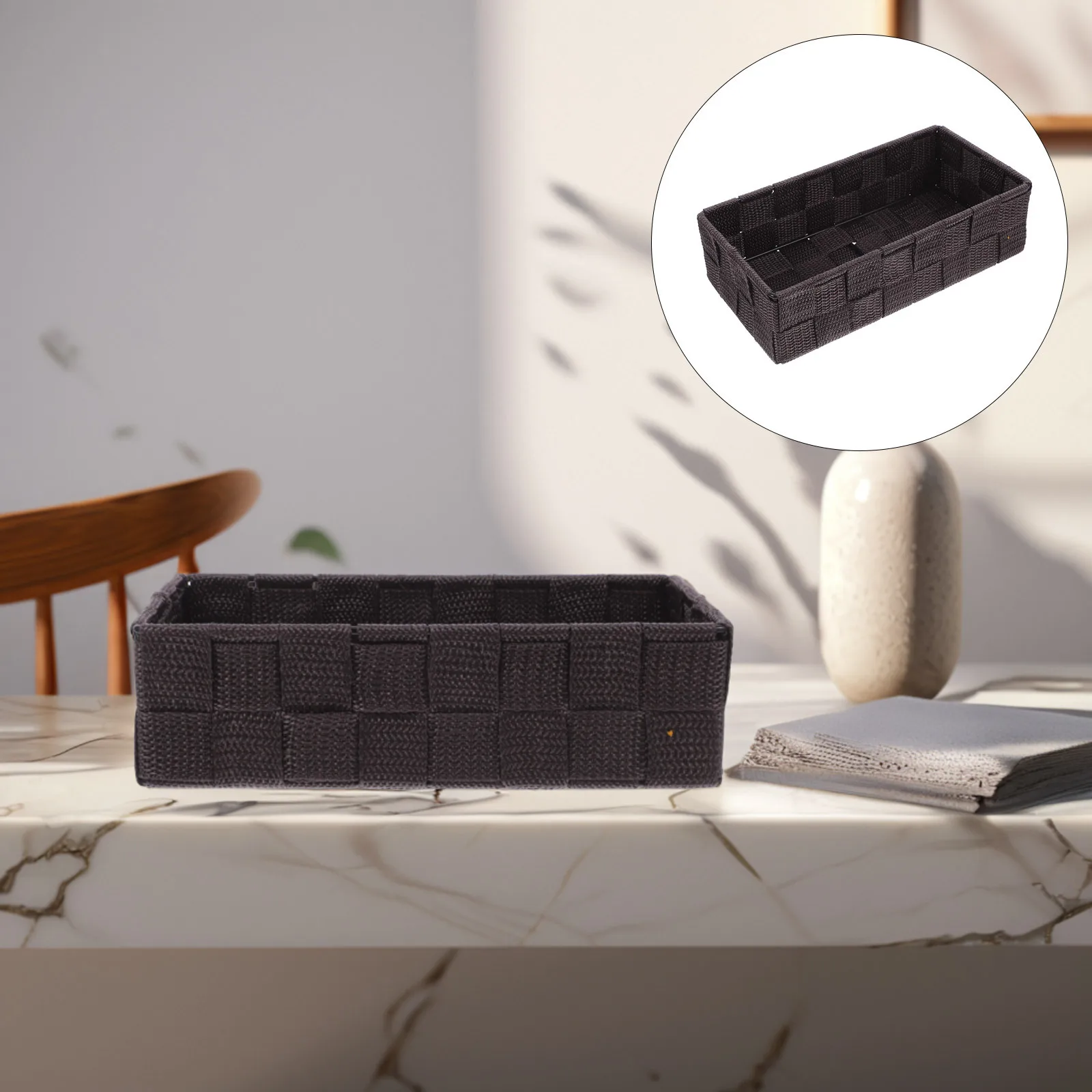 

Nylon Fabric Desktop Storage Basket Organizer Box for Cosmetics Office Supplies Nursery Kitchen Countertop Storage