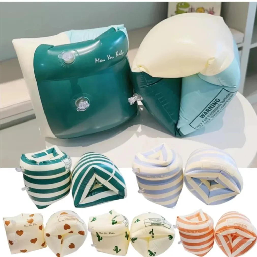 

1Pair Pool Buoy Armbands Double Air Bag Inflatable Swimming Pool Arm Floaters PVC Printed Adult Kids Swimming Accessories