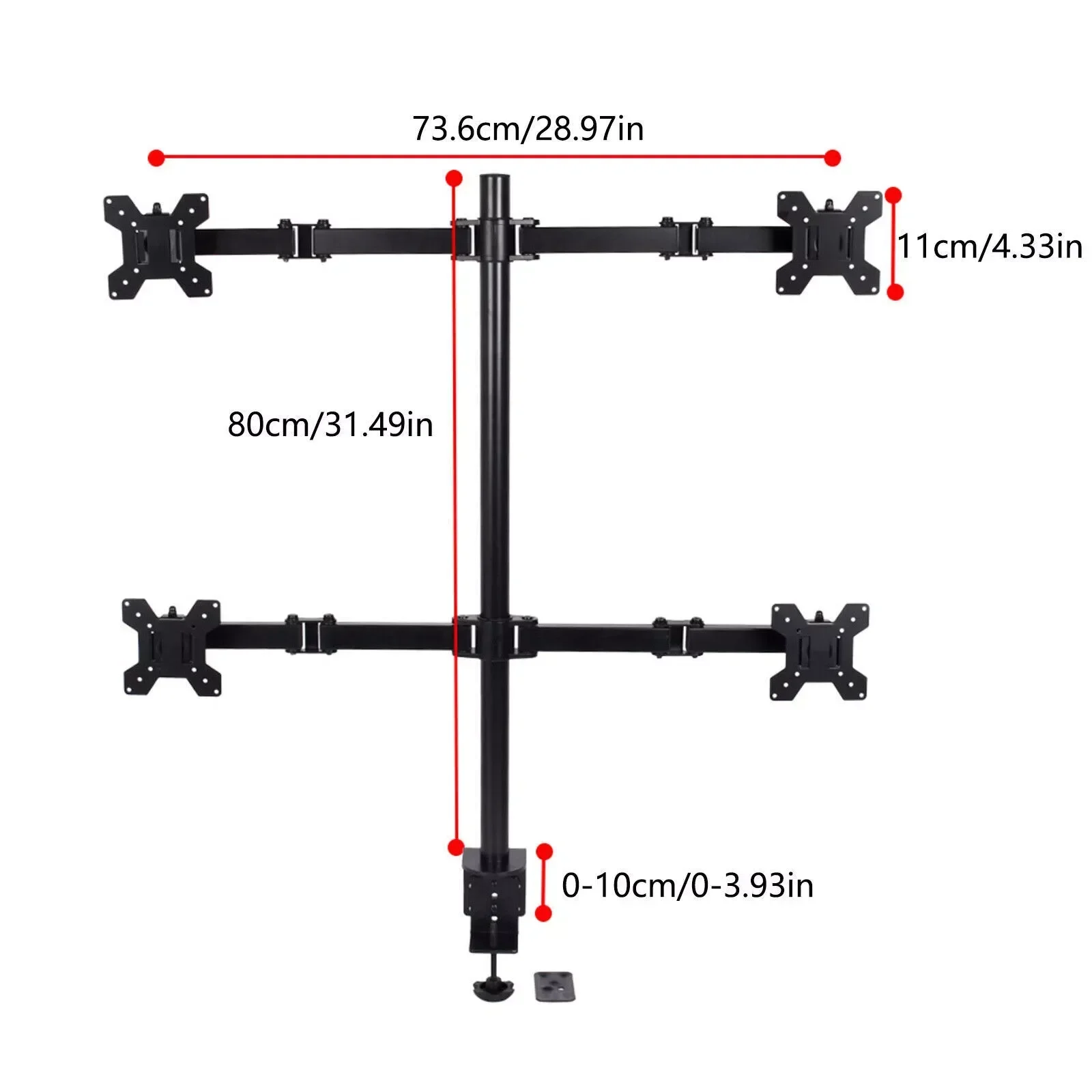 4-arm Heavy Load Screen Bracket 10-27inch Screen Display Monitor Stand Mount Multi Monitor Mount Vertical Desktop Computer Stand