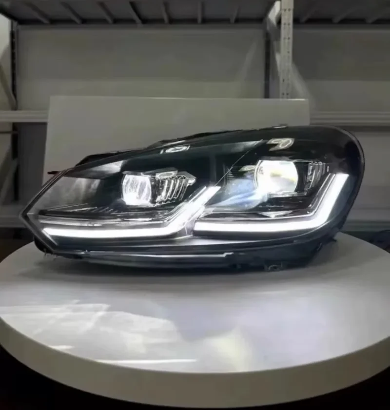 New Upgrade 12V Headlight Assembly with Demon Eye DRL Auto Accessory for  Golf 6 GTI 2008-2012