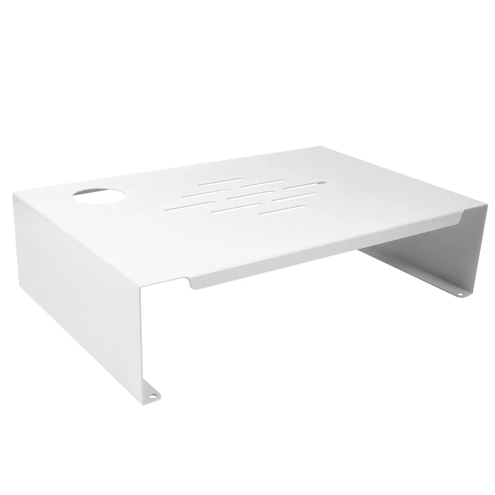 

Ergonomic Monitor Stand Riser White Bracket Storage Space Saver Laptop Steel Computer Screen Holder Desk Organizer Non Slip Pads