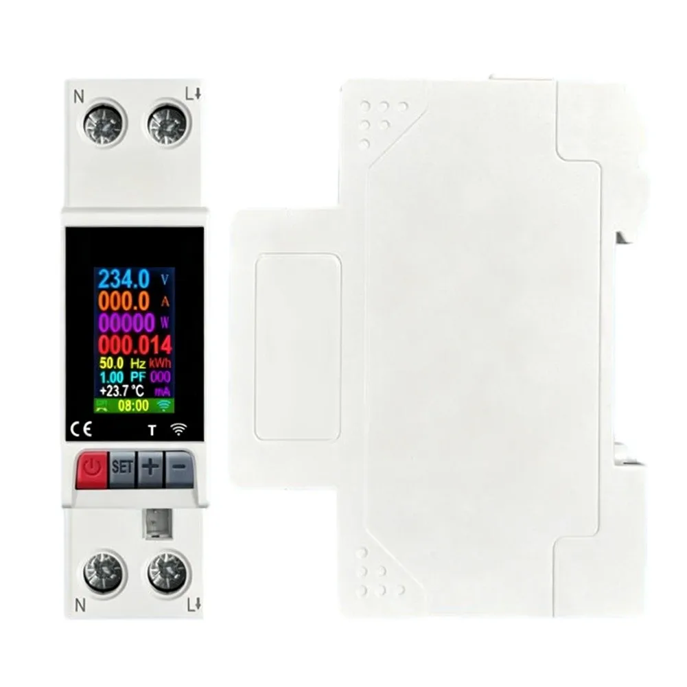 Smart AC Circuit Breaker with Color LCD Display Leakage Protection Overvoltage Undervoltage Overcurrent Overtemperature