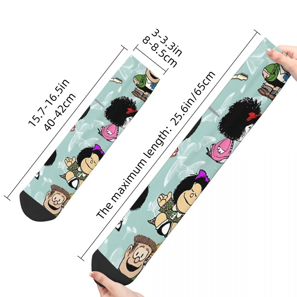 Mafalda Miguelito Comic Pattern Men Women Socks Cycling Novelty Spring Summer Autumn Winter Stockings Gift