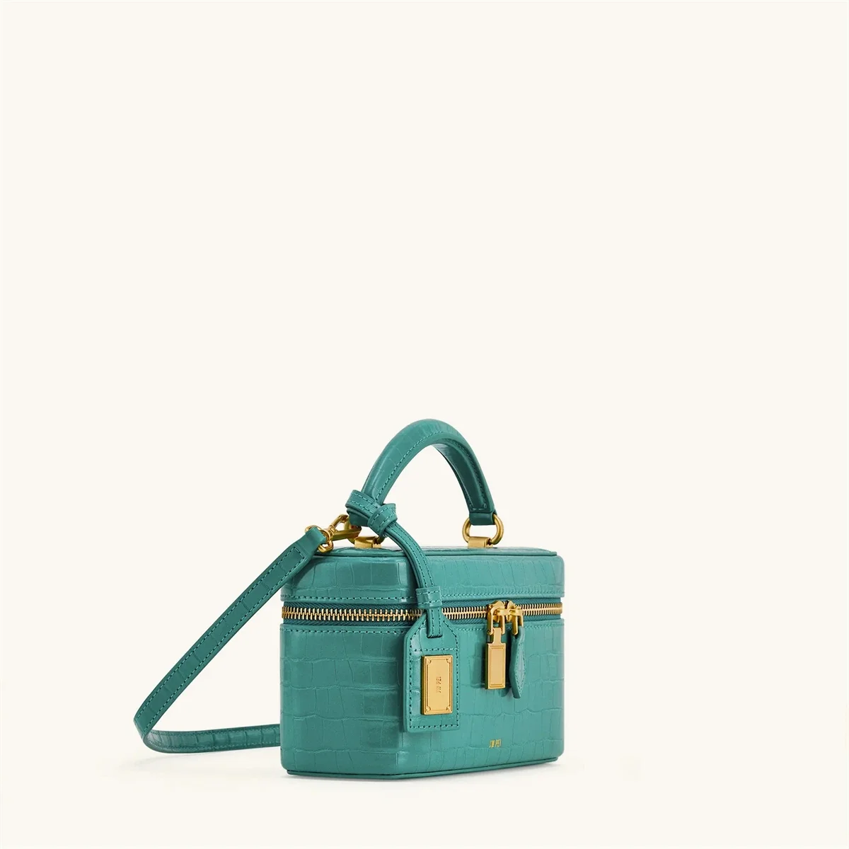 JW PEI Women's Croc Embossed Crossbody Bag French Vintage Vegan Leather Small Square Shoulder Purse Box Handbag