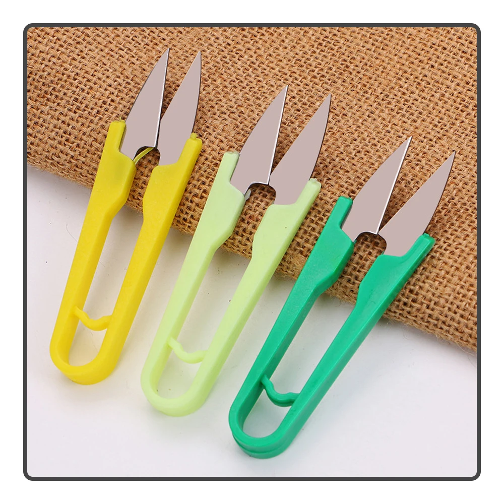 U-Shaped Plastic Simple Small Scissors Thread Head Fishing Line Household Sewing Yarn Small Scissors Fishing Tool