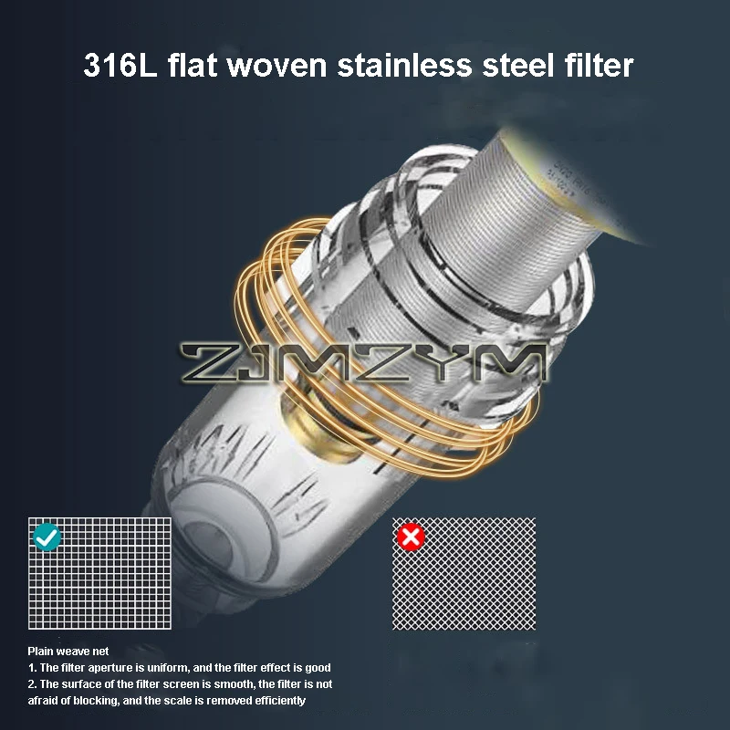 Water Filter Spin Flushing Backwash Prefilter High Flow Whole House Central Water Purifier 6T/1H Backwash Scraped Pre-filter