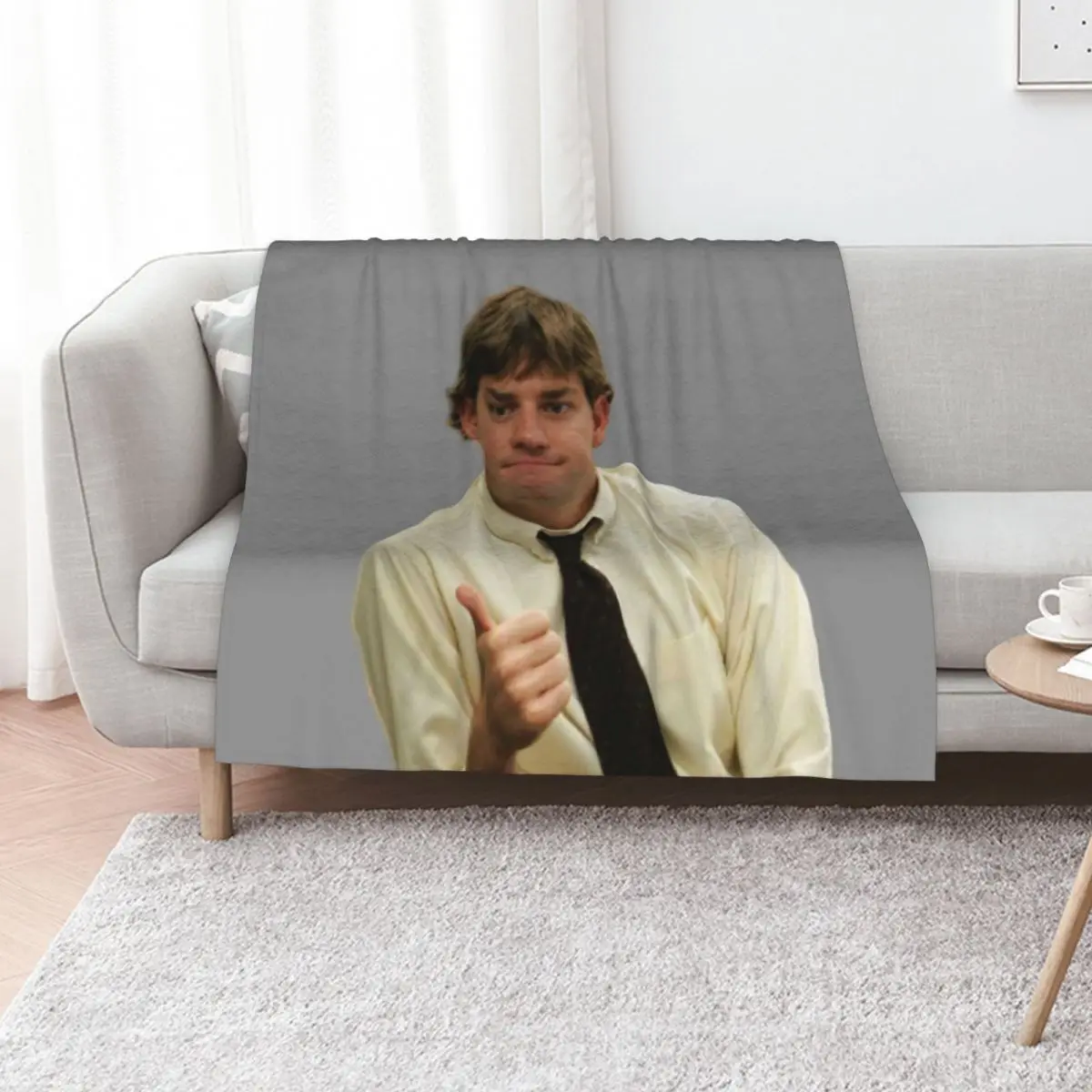 Jim halpert Thumbs Up Throw Blanket Decorative Beds Vintage Luxury Brand decorative Cute Plaid Blankets For Sofas Blankets