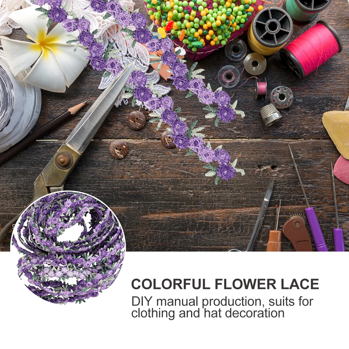 

4.5M Colorful Floral Lace Trim Ribbon Wedding Appliques Sewing Craft Decorative Rose Bridal Embellishment Pillow Hat Dress Pink