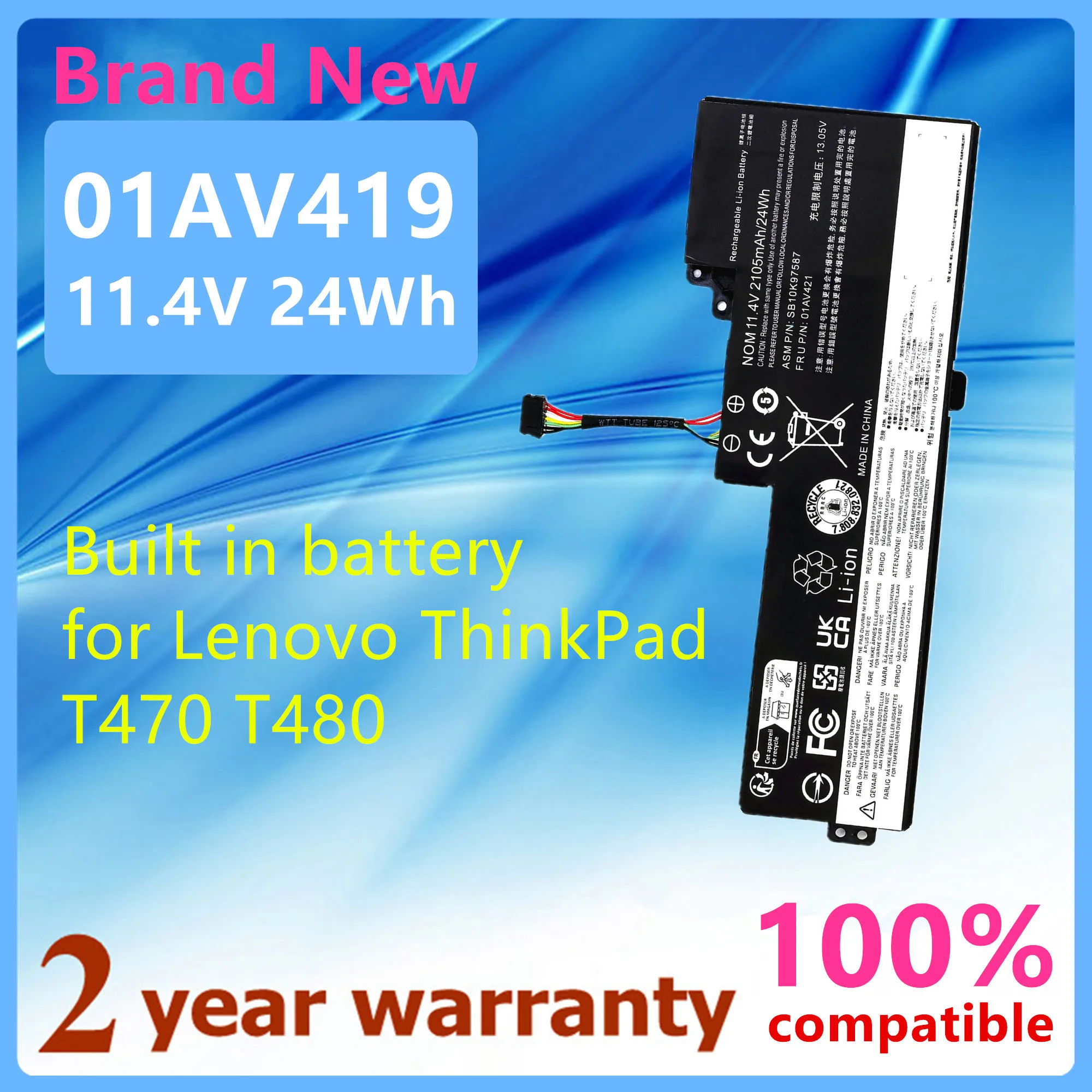 SB10K97577 01AV420 Laptop battery For Lenovo ThinkPad T480 T470 A485 A475 SB10K97576 01AV421  01AV419