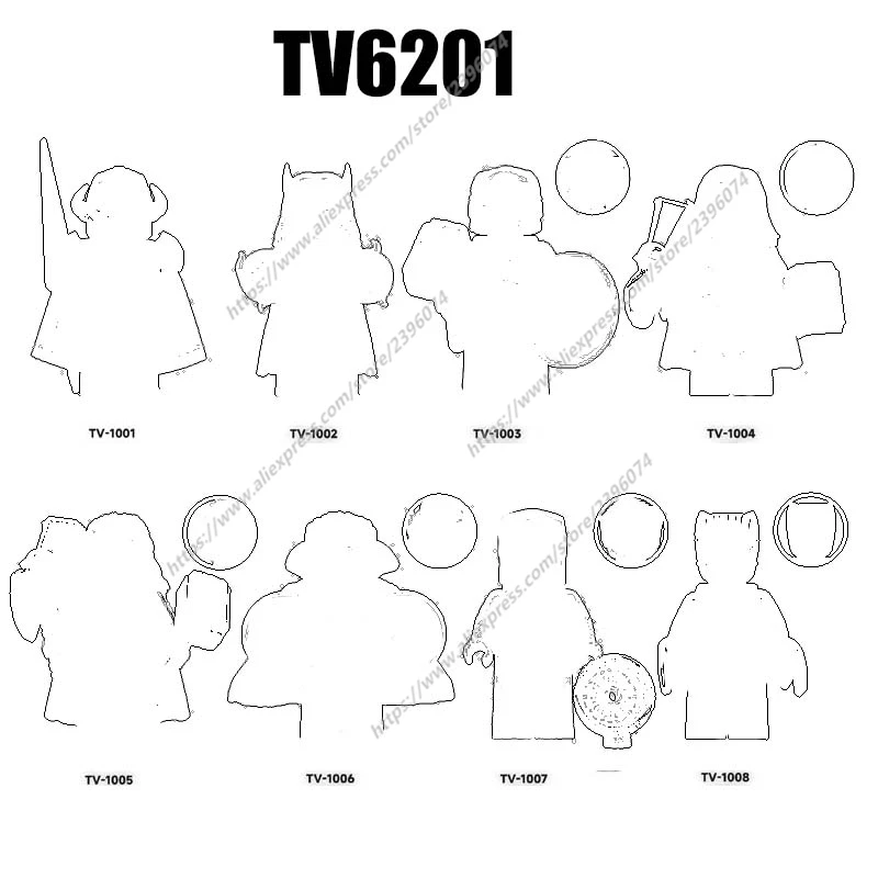 1 Uds figuras de acción Juguetes de bloques de construcción serie TV6201 TVTV1001 TV1002 TV1003 TV1004 TV1005 TV1006 TV1007 TV1008