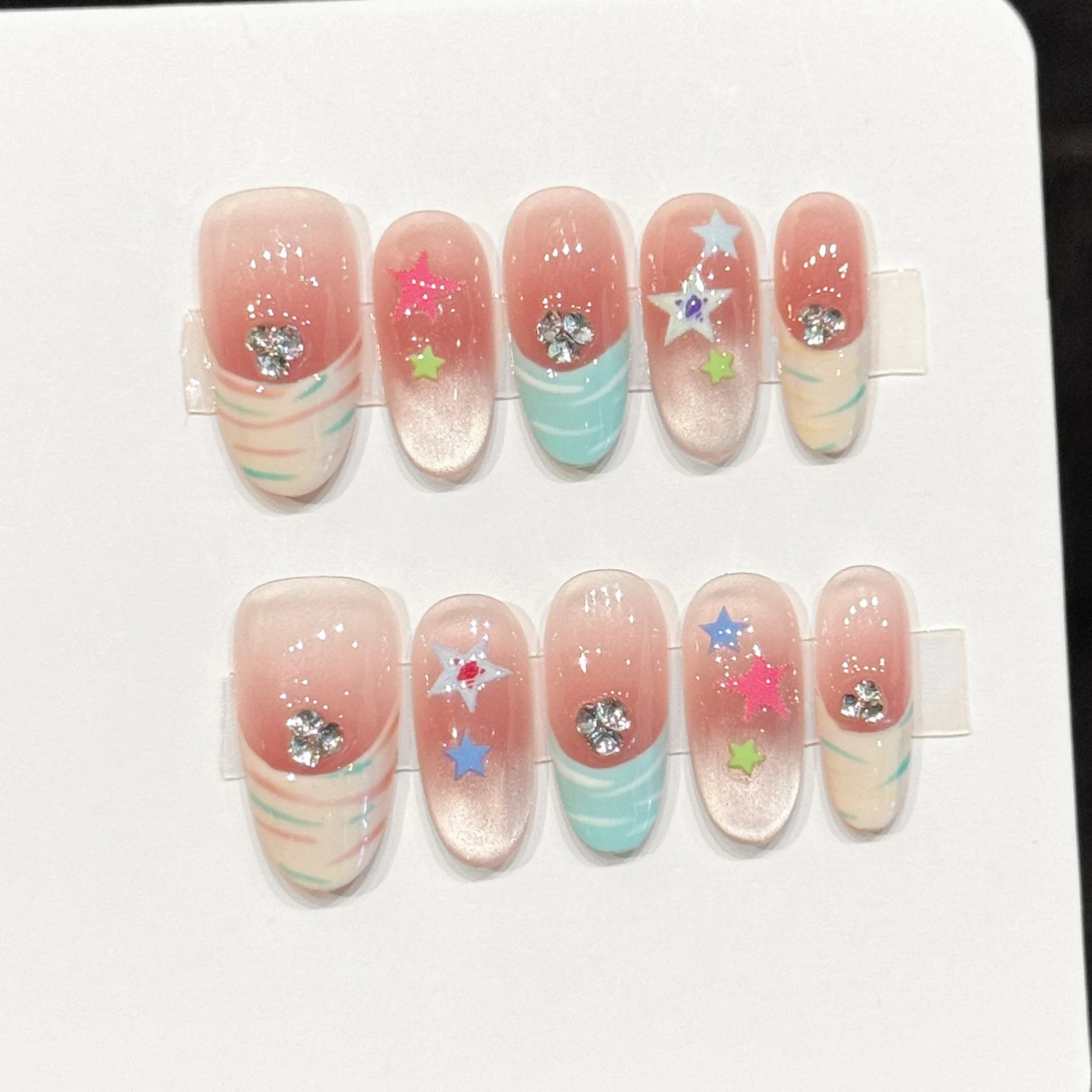 Starry Cat Eye Gradient Press-On Nails 7 Starry Cat Eye Gradient Press-On Nails