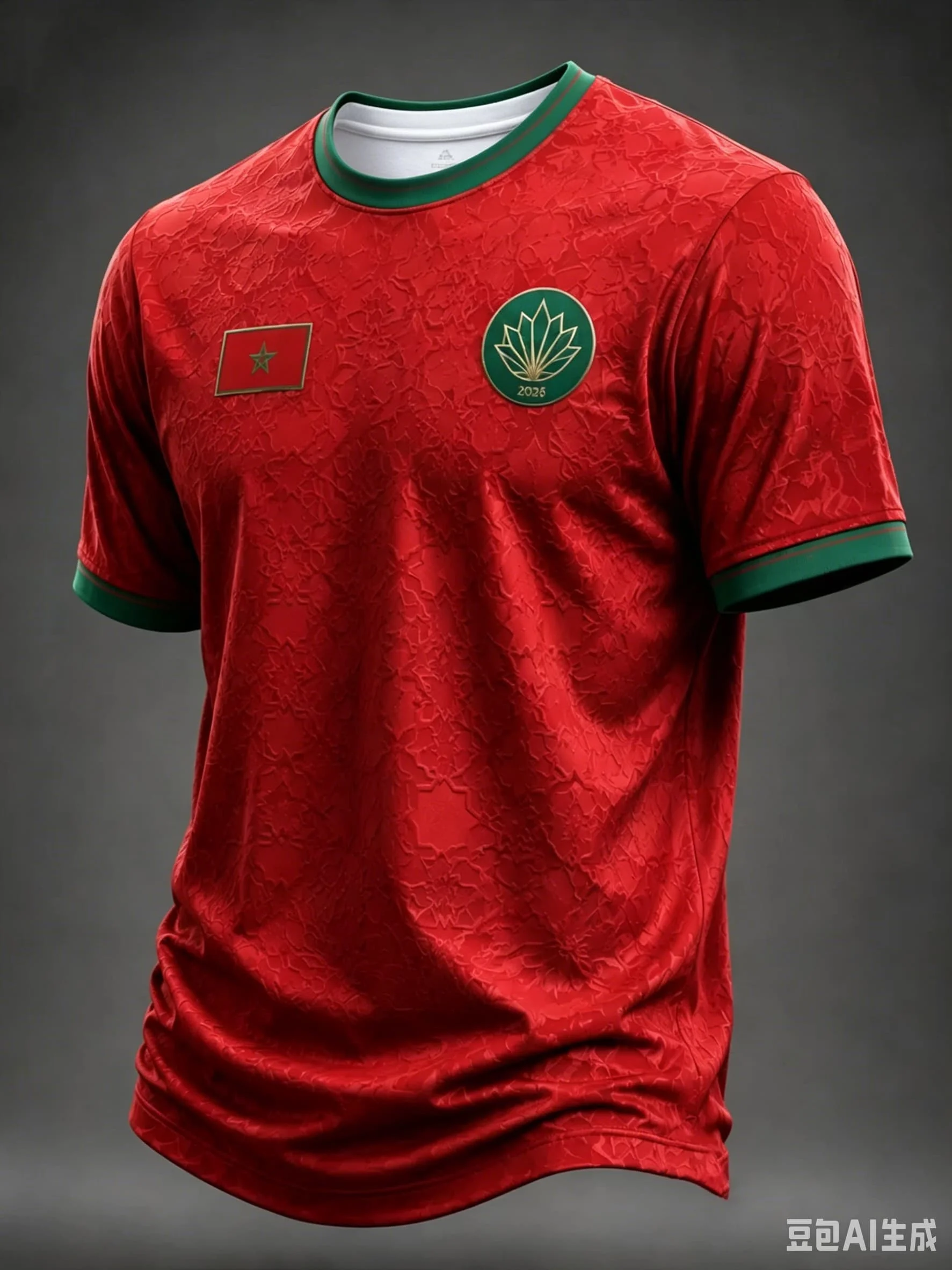 NEW Morocco Red Ethnic Soccer Jersey 3D Print Comfort Breathable Short Sleeve Men Sports Fan Casual Tees Kids Family Matching