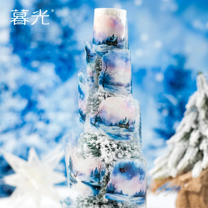 1pcs/1lot Decorative Adhesive Tapes meet with snow in late winter Decorative Scrapbooking DIY Paper Japanese Stickers  