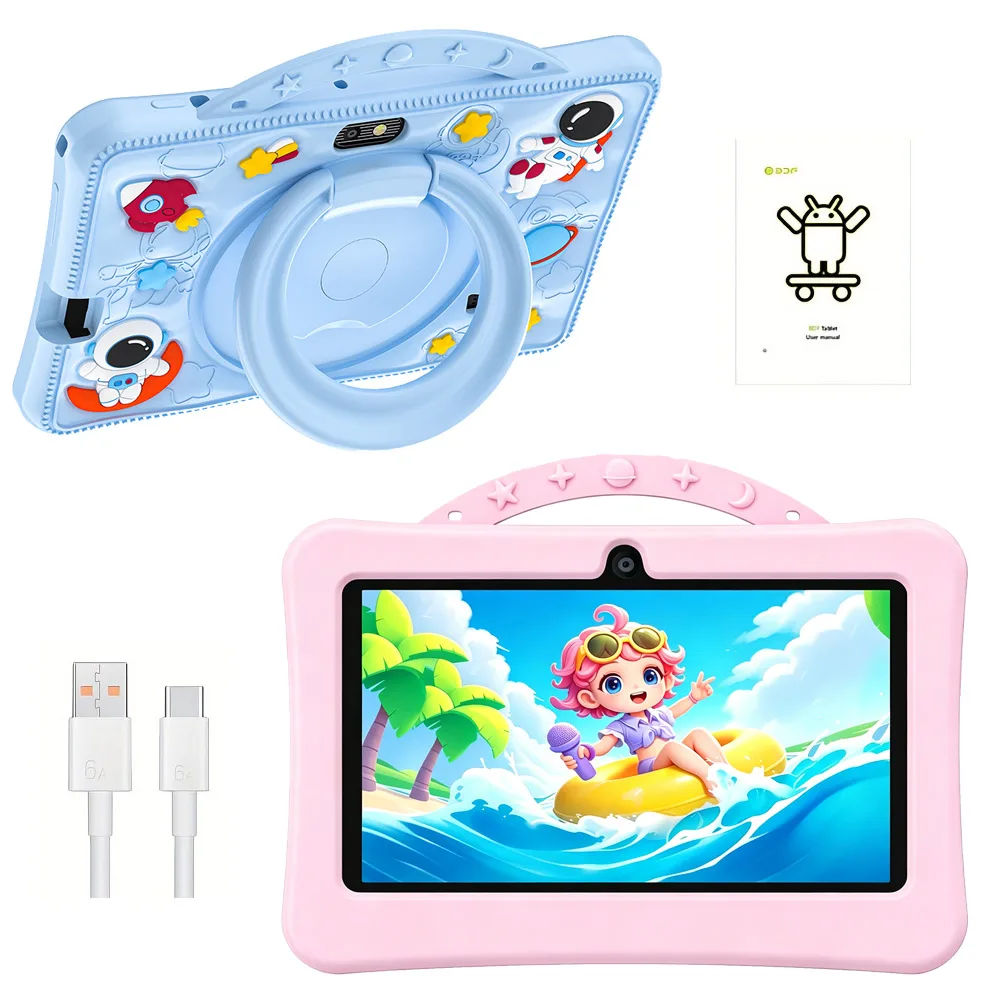 7.0-inch Kids Tablet Android 14 system, 4GB+64GB, Parent Mode, Dual Cameras 2MP+5MP, For Learning and Education,
