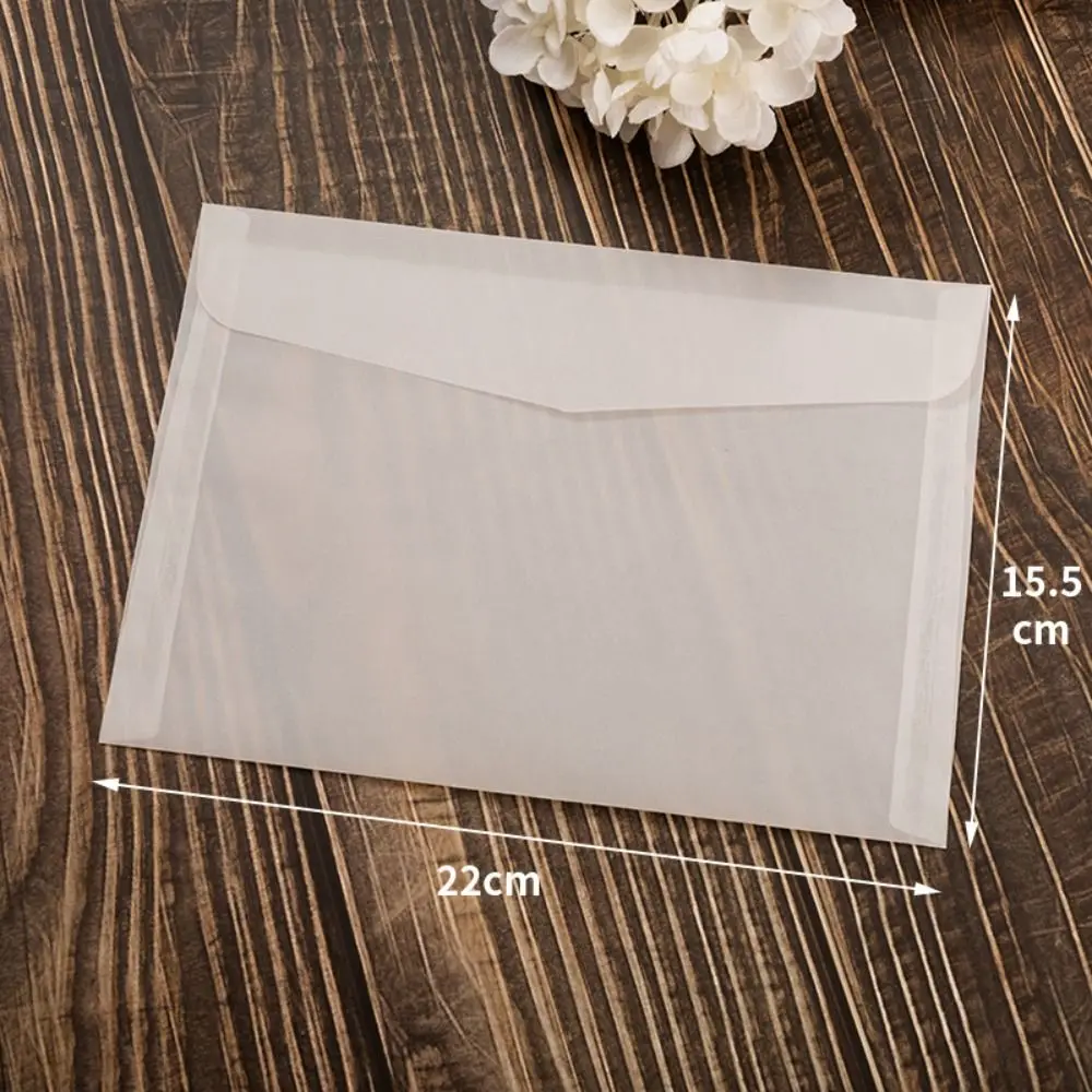 10Pcs Semi-transparent Sulfuric Acid Paper Envelopes Vintage Letter Blank Envelope for Wedding Invitation Gift Packing