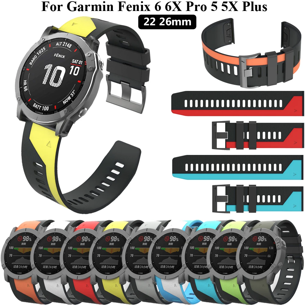 Wristband Replacement Band Straps For Garmin Fenix 6X 6 Pro 5X 5 Plus 7 7X 3 3HR Easyfit 22 26mm Silicone Quick Release Bracelet