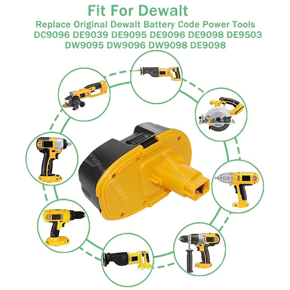 Imagem -03 - Bateria de Substituição do Broca sem Fio Dewalt 20v 4800mah Ni-mh Dc9096 De9039 De9098 De9503 Dc212 Dc330 Novo