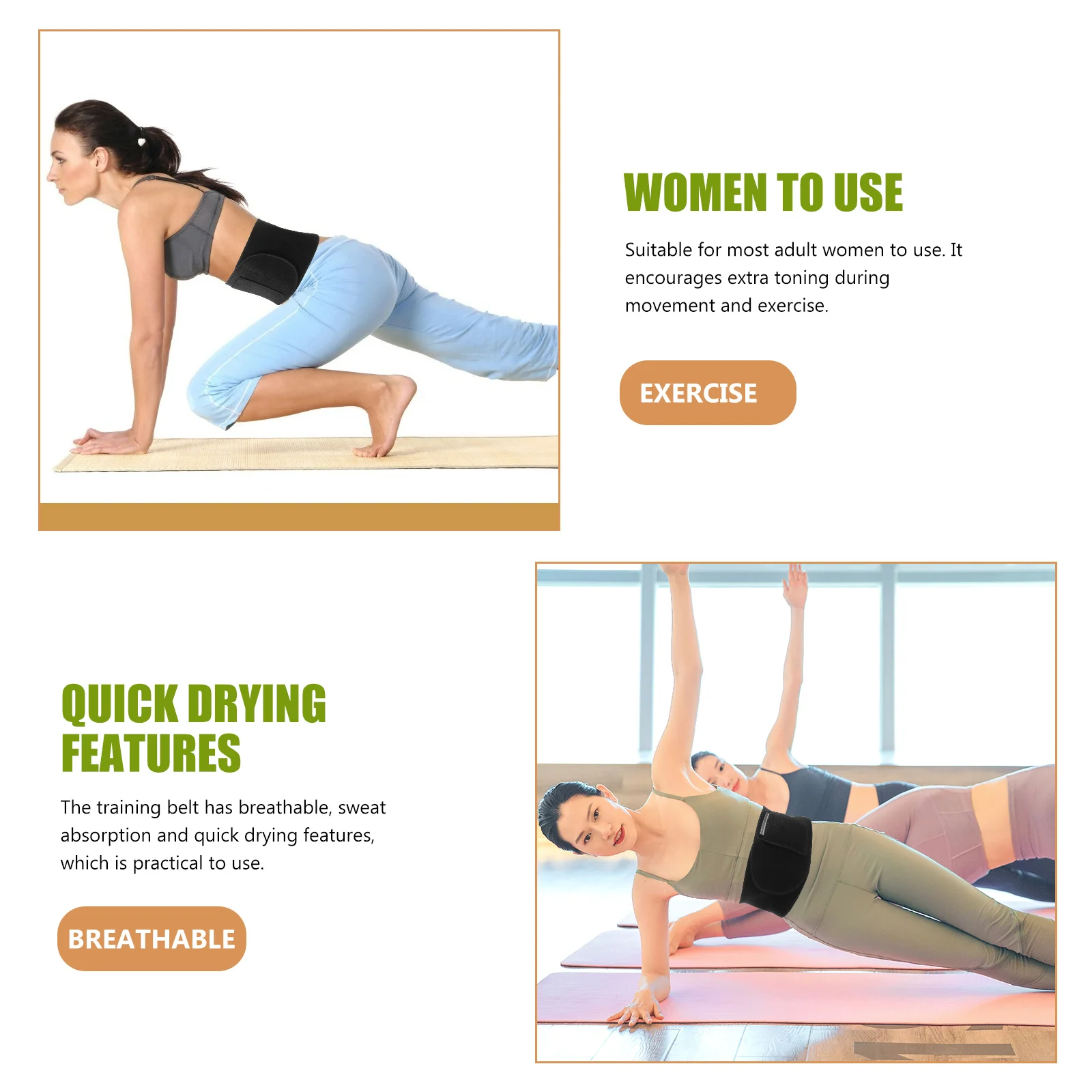 

Sports Waist Trainer Belt Breathable Lumbar Support Brace for Women Fitness Sweat Absorption Quick Drying Toning Exercise