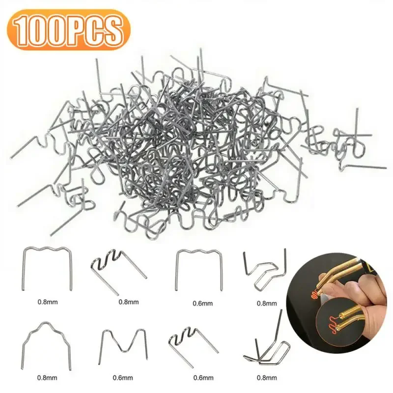 100PCS Hot Stapler Staple For Plastic Welder Gun Car Bumper Repair Welding Machine Kit Soldering Nail Automotive Soldering Tools