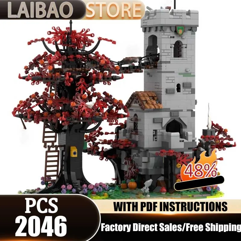 

Medieval Castle Model Moc Building Blocks Forestmen's Crossing - Castle Model Technical Bricks DIY Assembly Toys Holiday Gifts