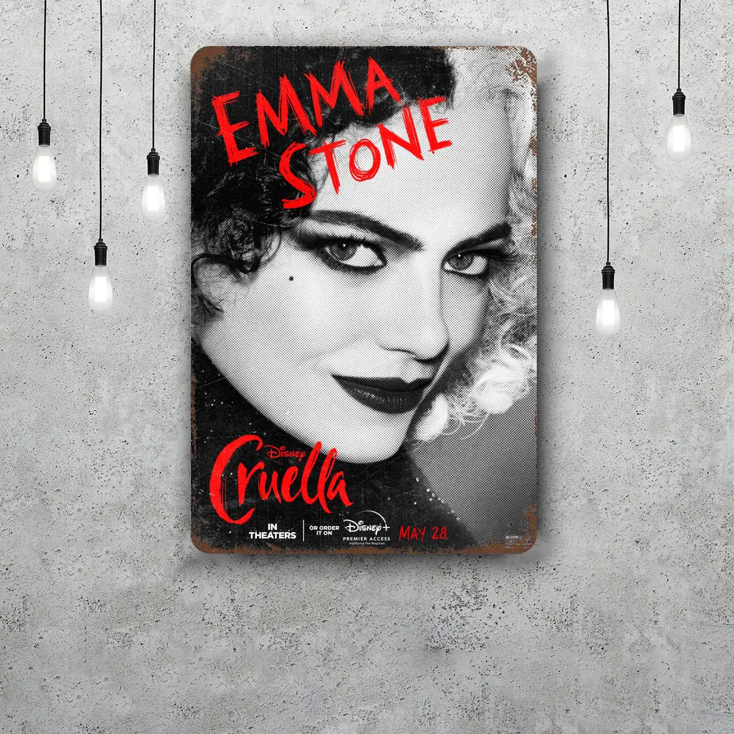 MINISO Cruella Decor Poster Vintage Tin Sign Metal Sign Decorative Plaque for Pub Bar Man Cave Club Wall Decoration