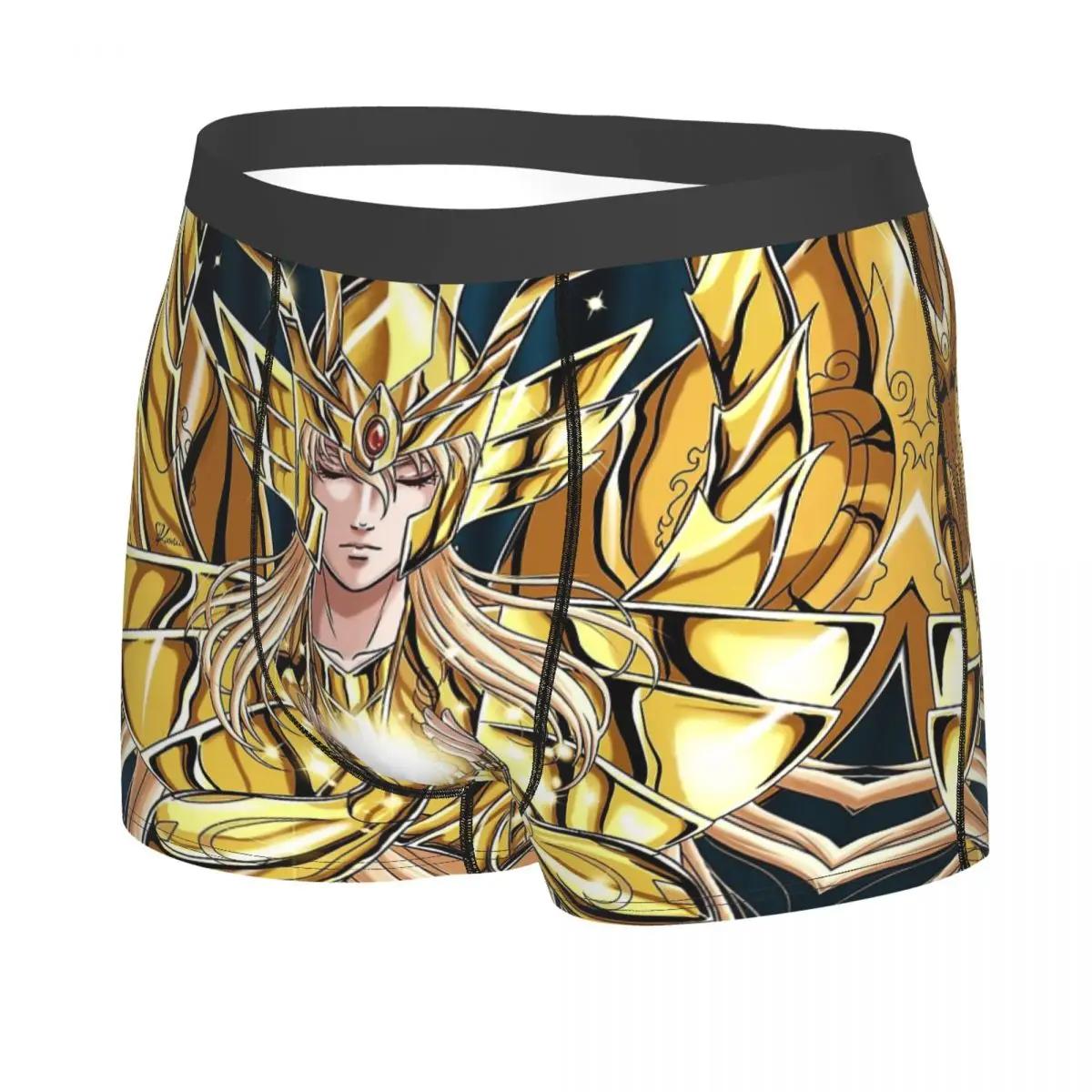 Men Boxer Briefs Saint Seiya Breathable Funny Underpants Top Quality Print Shorts Birthday Gifts