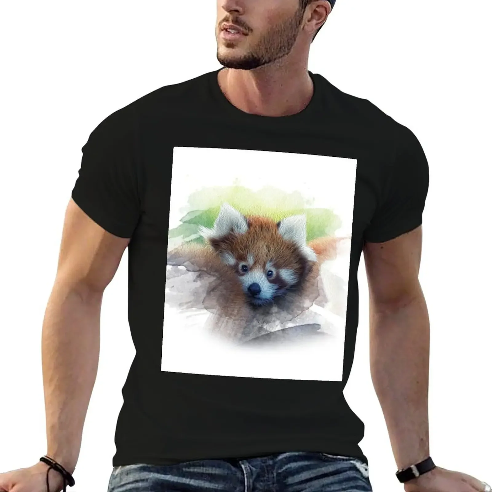 Baby red panda T-Shirt rapper graphic tees oversized t shirt customizeds funny t shirts for men