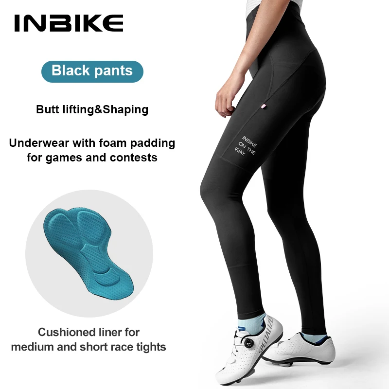 Inbike Women's Cycling Pants High Elasticity Bike Tights Legging For Riding With Pockets Mtb Mountain Biking Pants