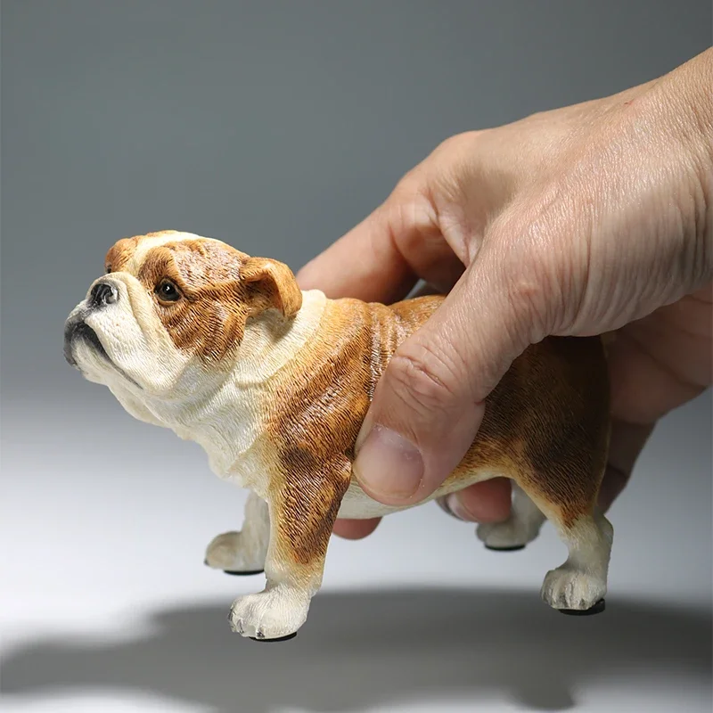 

YFA 1/6 Scale Simulated Ugly Cute Standing British Bulldog Dog Model for 12inch Toys Figures Car Desktop Decoration