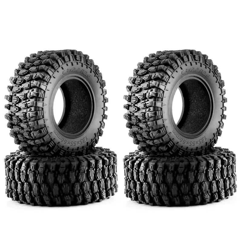 

4Pcs 135X55mm 2.6 Inch Rubber Tire Wheel Tyre For 1/8 1/10 RC Crawler Car Axial SCX10 Wraith RR10 Capra YK4082 YK4083-Y44A