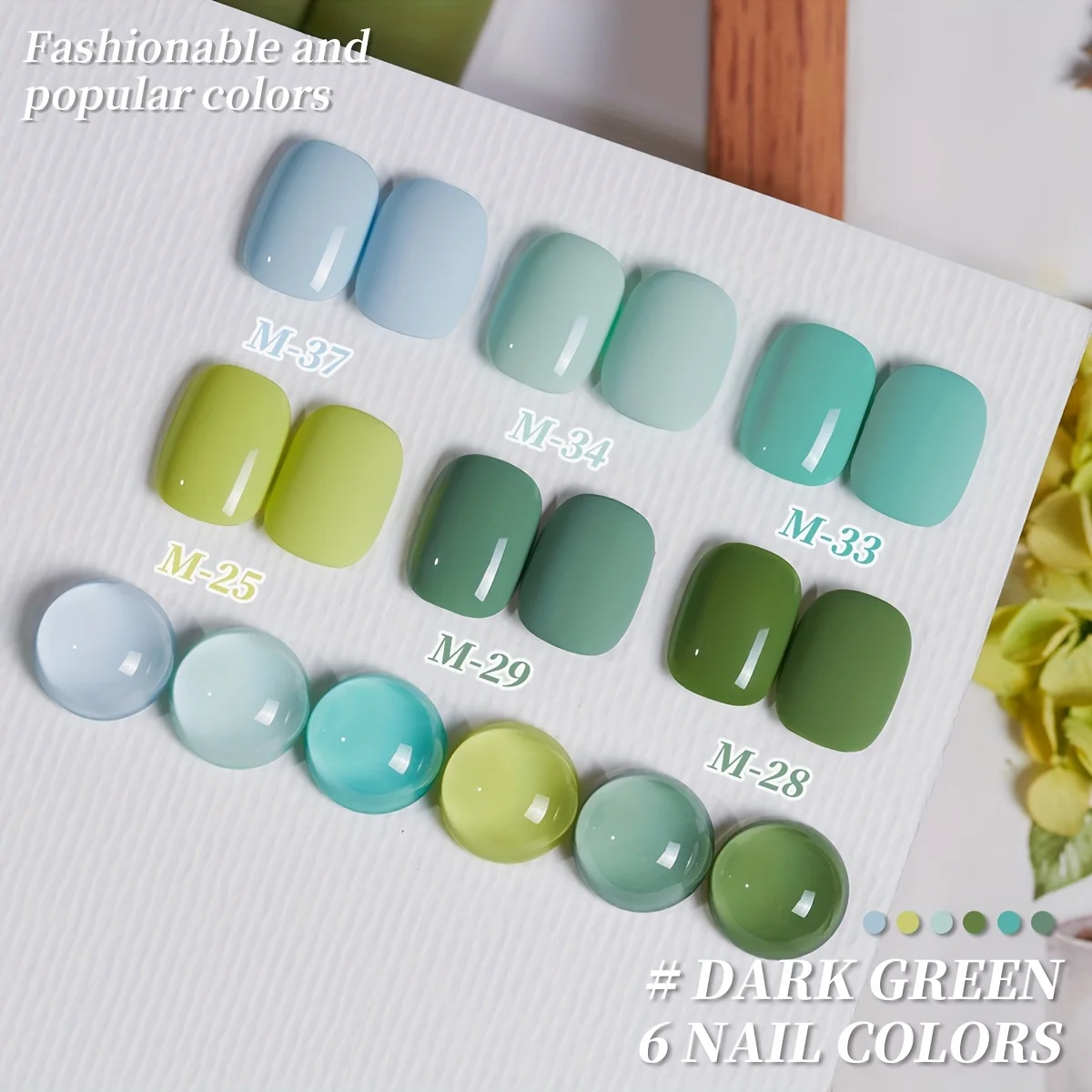 6pcs Cyan Set --- Cyan Series Nail Polish Glue 2025 New Cyan Dark Green White Popular Color Nail Polish Glue for Nail Salon