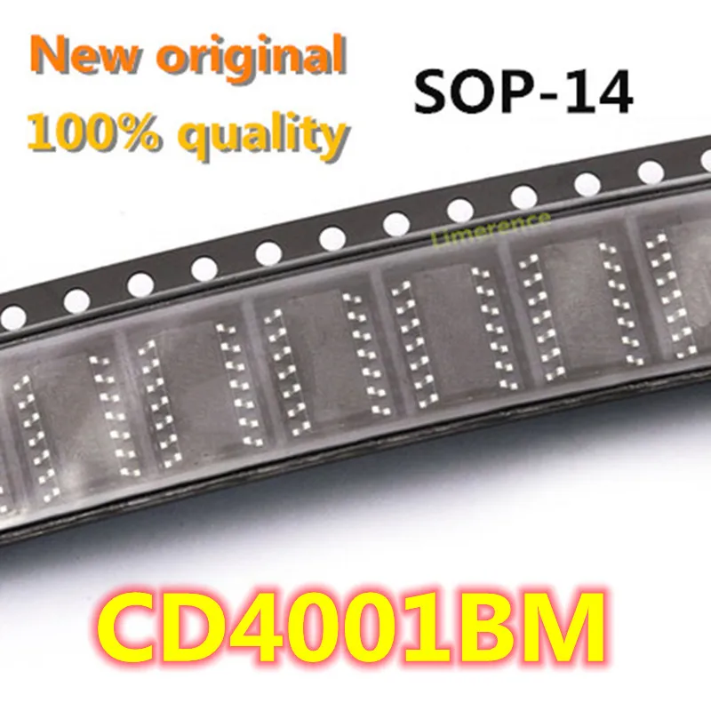 50PCS CD4001BM SOP-14 CD4001B CD4001 4001 SOP14 SMD New and Original IC Chipset