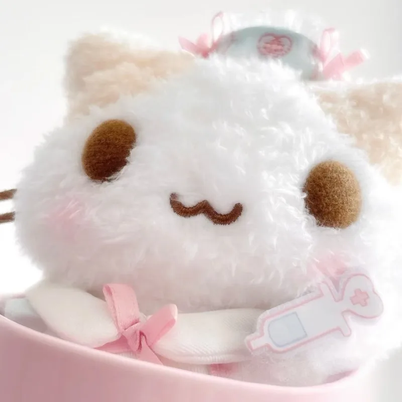 Masyumaro fofo fuwa nyanko gato chaveiro de pelúcia chaveiro dos desenhos animados kawaii bonito saco chaveiros mascote charme chaveiro