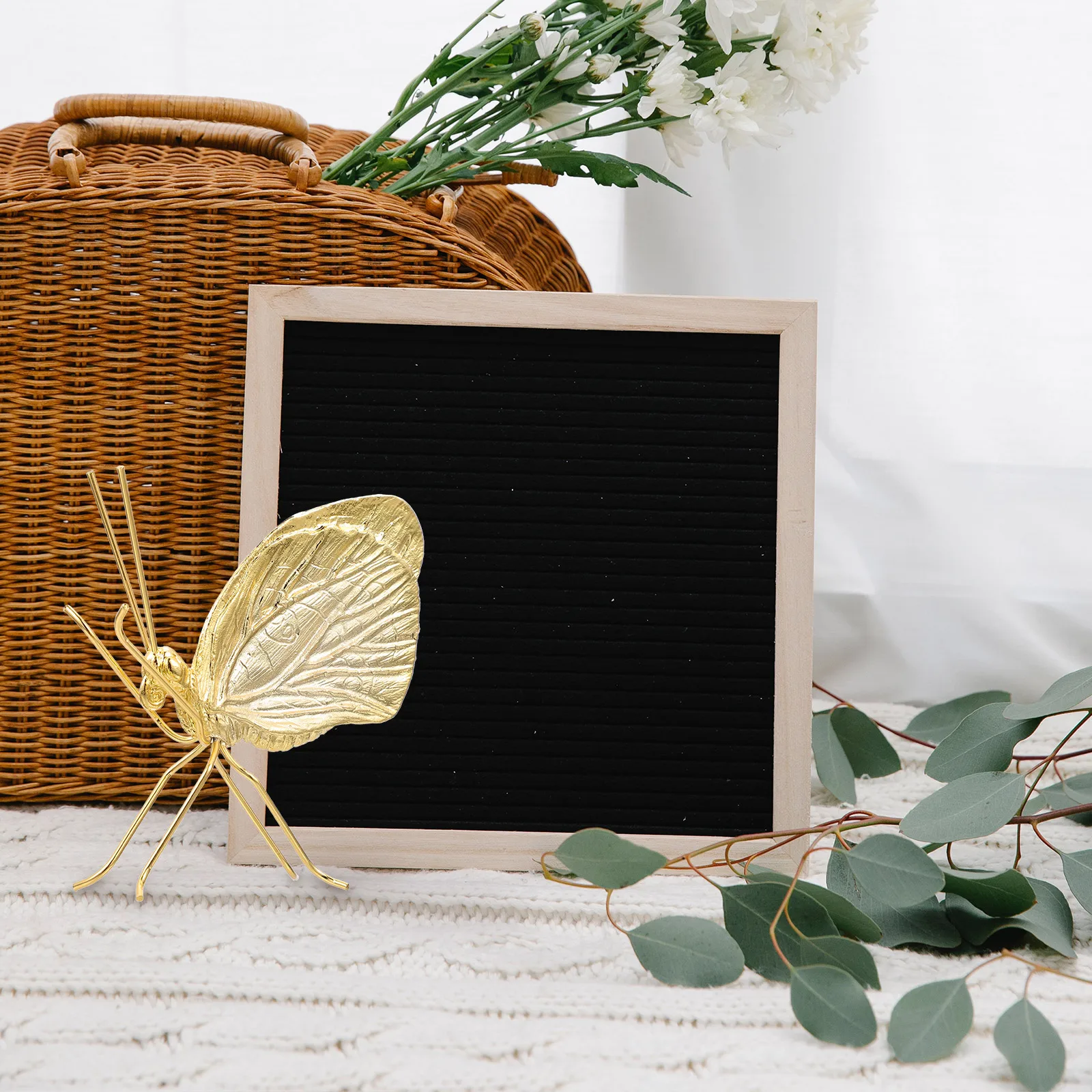 

Adornment Zinc Alloy Desktop Ornament Creative Metal Craft Home Office Decorative Butterfly-Shape Statue Scene