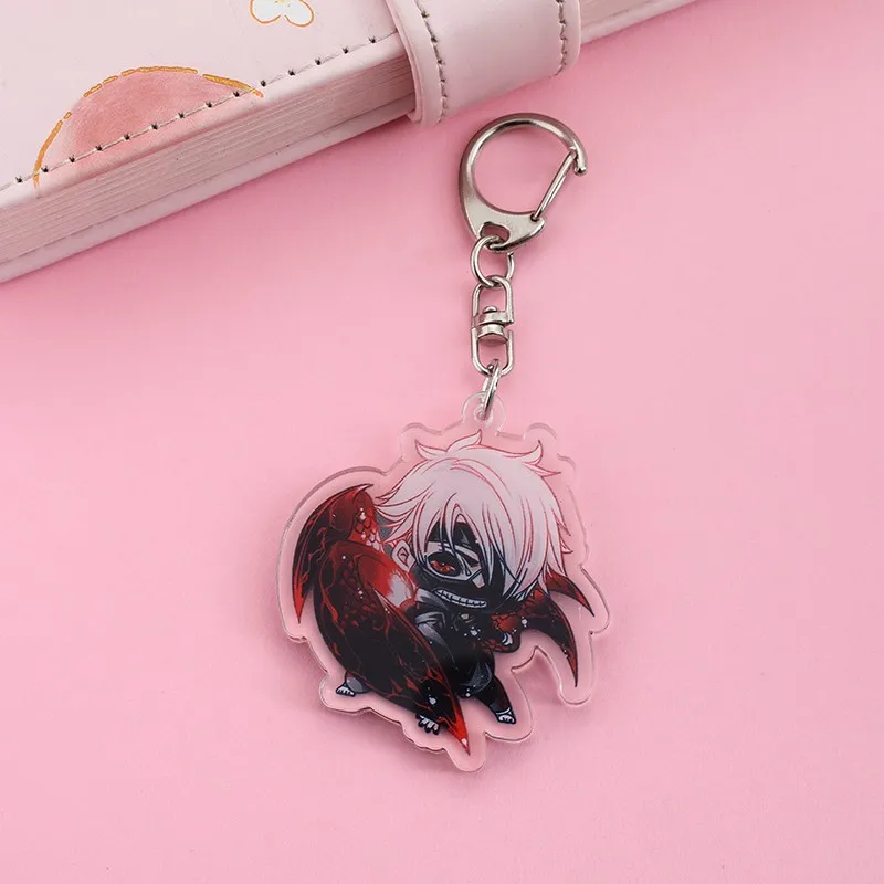 8Pcs Anime Figures Tokyo Ghoul Acrylic Car Keychain Cute Backpack Pendant Funny Bag Charms Accessories Decoration Holiday Gifts - view 4