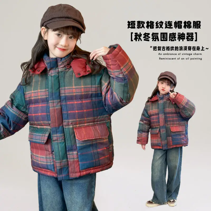 

Kawaii Girl с капюшоном для девочек, модная пуховая и хлопковая куртка с капюшоном, студенческая зимняя повседневная теплая куртка, пальто, детская одежда, новинка