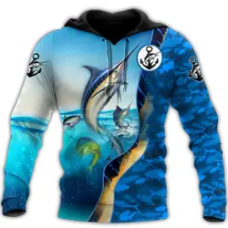 2023 New 3D T-shirt Hoodie Street Apparel Men's Pullover Academy Role Playing Costume Designer Fish Reaper