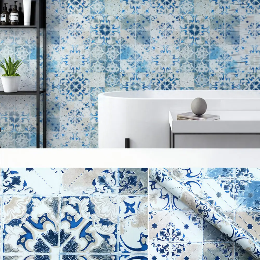 Self Adhesive Mosaic Decorative Wallpaper Waterproof PVC Sticker For Kitchen Bathroom Cabinet Furniture Surface Covering