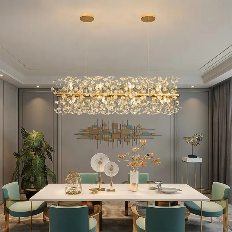 Modern Firework Gold Crystal Chandelier  Large Dandelion Chandelier Pendant Lighting