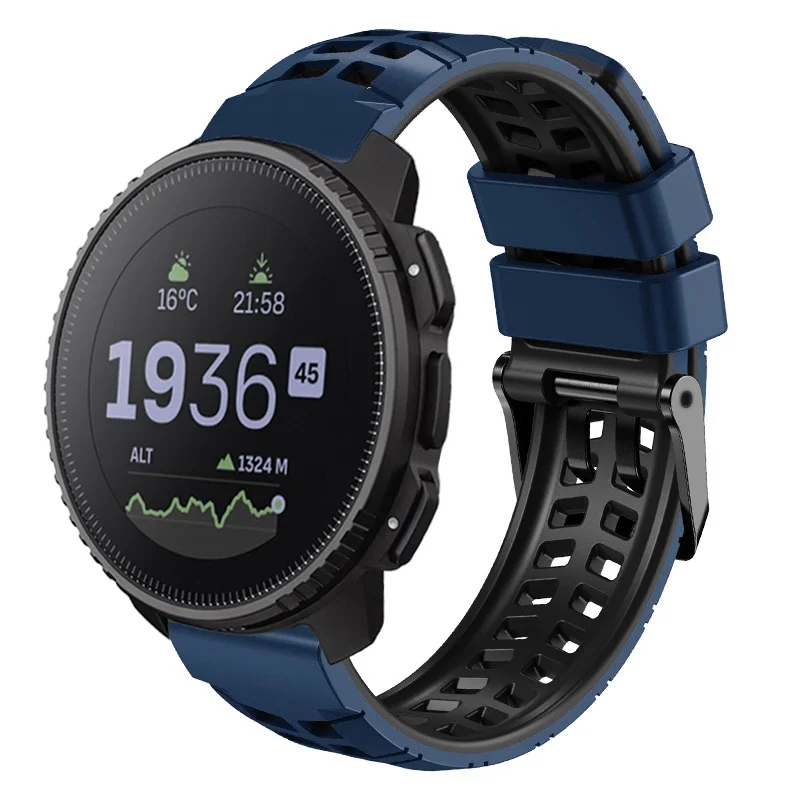 스포츠 통기성 실리콘 시계 스트랩, Suunto 레이스 S 버티컬 오션 팔찌, Suunto 5 9 피크 프로 밴드, 22mm