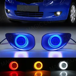 Led Fog Light For Toyota Yaris Hatchback Vitz 2006 2007 2008 2009 2010 2010 Auto Driving Daytime Running Lamps DRL Angel Eyes