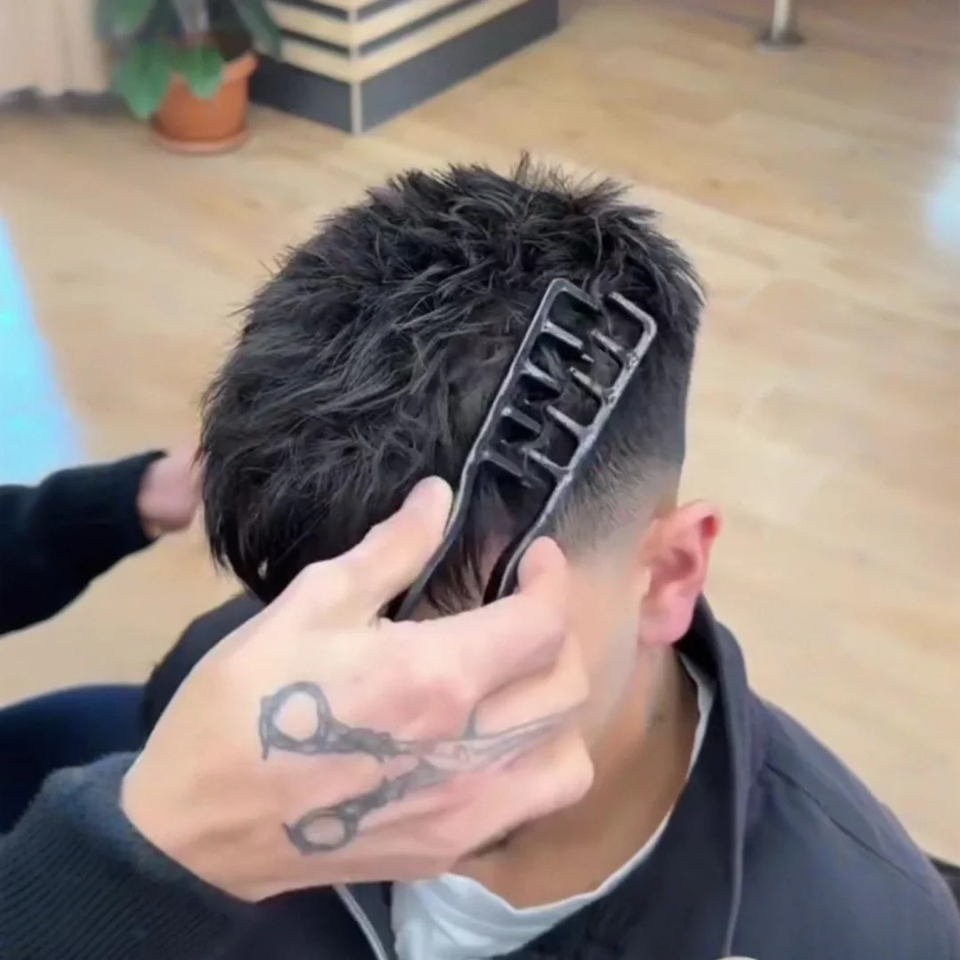 Conjunto de Pentes para Estilização Masculina, Material Plástico, Portátil e de Fácil Armazenamento, Para Definir Volume de Cabelo, Uso em Viagens, Escritório e Dormitórios