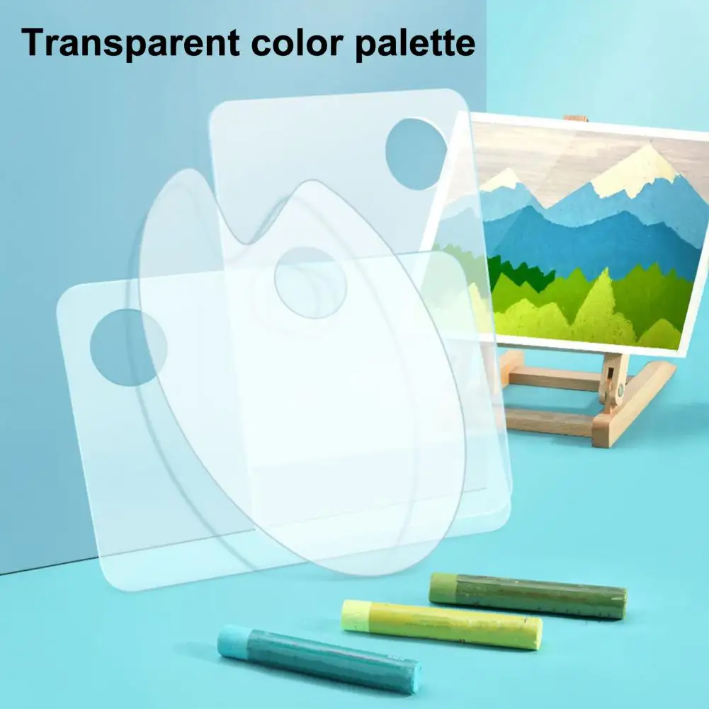 Acrylic Paint Palette, Clear Artist Paint Tray with Thumb Hole, Non-Stick Acrylic Oil Paint Mixing Tray for Acrylic, Oil, Waterc