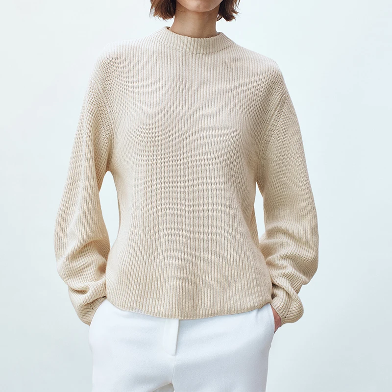 

Модный повседневный вязаный топ, женский модный пуловер с защитой от игл, длинный све, стандартный крой, прямая трубка